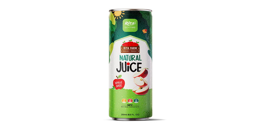 Natural Apple Juice Drink 250ml Alu Can